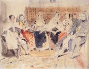 Eugene Delacroix Men and Women in an interior Spain oil painting artist